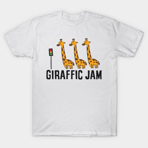 Funny Giraffic Jam Cute Giraffe Giraffe Pun Cute Giraffe T-Shirt by EQDesigns